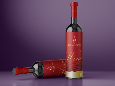 D monzion wine label design graphic design label packaging
