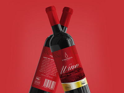 D'monzion wine label design graphic design illustration label packaging vector