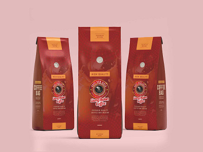 liong bulan coffe logo and label