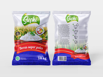 Rice Desain 3d branding design graphic design label logo packaging