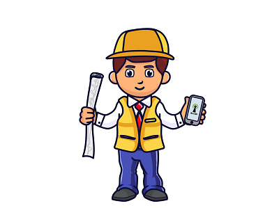 Engineer app design illustration ui vector