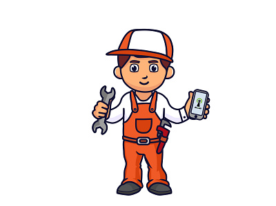 Repairman app design illustration ui vector