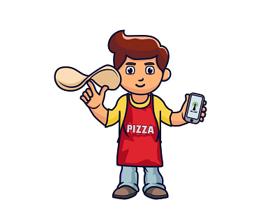 Pizza Chef app design illustration ui vector