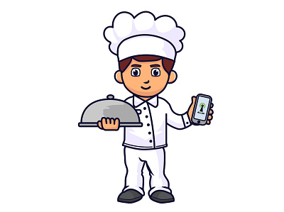 Chef app design illustration ui vector