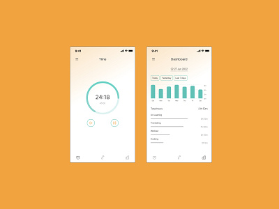 Time Tracker App app casestudy concept design design ui ux ux design