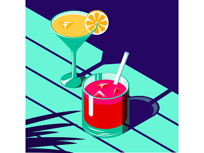 Cocktail cocktail highcontrast illstrator illustration summer