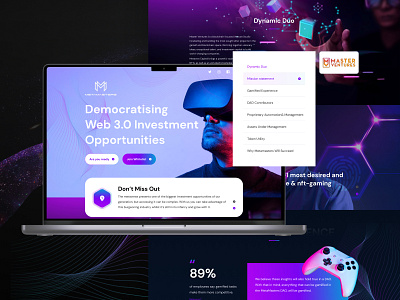 Meta Masters Landing page design landingpage nft ui web3 webdesign webnemtechnology websitedesign