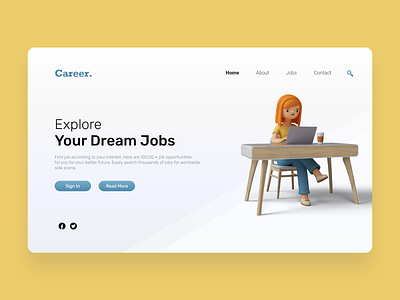 Job, career app design ui web