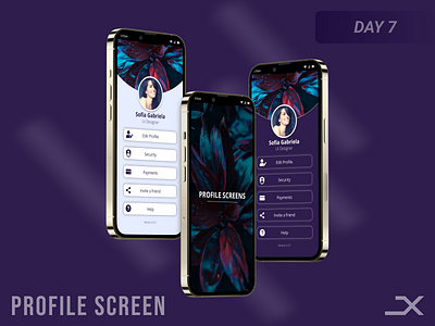 Profile Screen android app appui dailyui design designx graphic design ios profile screen ui uidesign uiux ux