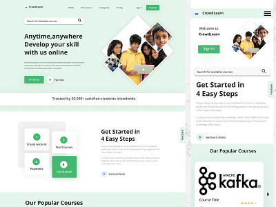 CrowdLearn UI Design - Desktop | Mobile
