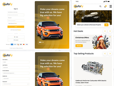 Autofy UI Design - Sign In | User Selection | Registration app design icon logo ui