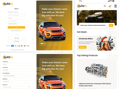 Autofy UI Design - Sign In | User Selection | Registration