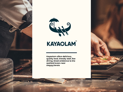 kayaolam boat brand cafe concept creative eating food fork spoon icon identity illustration lifestyle logo minimal restaurant sea seashore sumesh together umbrella