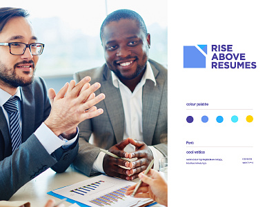 Rise above resume concept corporate identity creative cv document employment file icon identity illustration interview job logo mark minimal paper resume rise talent writer