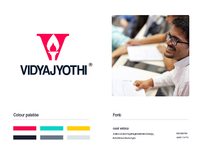 Vidya Jyothi branding college concept creative engineering icon identity illustration institute letter v light logo mark mechanical minimal negative space olympics study typogaphy university