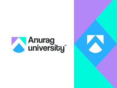 anurag university book brand branding college colourful creative engineering gradient icon identity logo management mark minimal negative space sheild student technology university vector