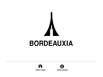 Boreauxia artission clever clever smart creative creative drink eiffel tower health icon identity letter logo mark minimal negative space organic vector vine vineyard wine bottle winery