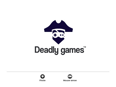 Deadly games acton branding controller creative dead games gun icon identity illustration joystick logo mark minimal ocean pirate pirates of the caribbean sea thriller video game