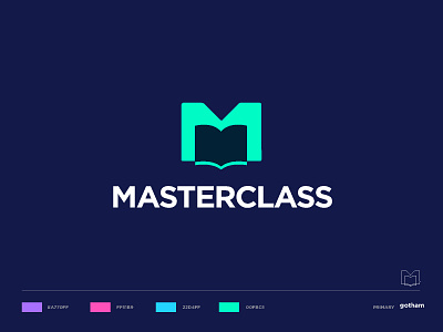 Masterclass book brandhalos class clever creative icon identity illustration kids kindergarten letter logo mark master negative space open school students typography vector