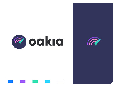 oakia artission brand branding colourful creative developer gradient icon identity infrastructure internet logo mark minimal networks software speed speed test technology wifi