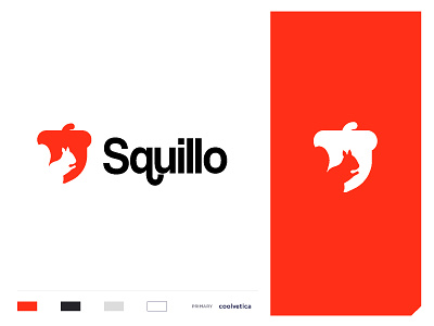 Squillo animal busniess care community concept creative design fruit help icon identity illustration logo mark minimal negative space nut seed squirrel support