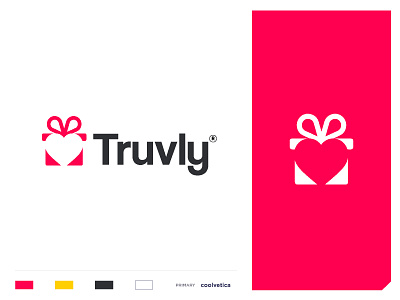 truvly anniversary bags bonus boxed cards gift wrap gifts heart icon identity illustration logo love mark minimal negative space packaging design present prize vector wrapping paper