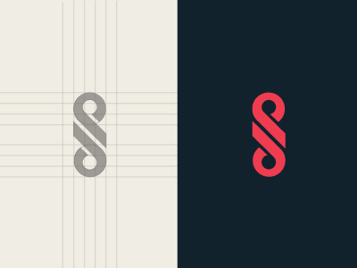 Music artission brand grid icon illustration infinity logo mark music negative space s