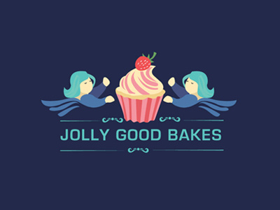 Jolly Good Bakes angel artission brand cake creative graphic icon illustration logo maria mark