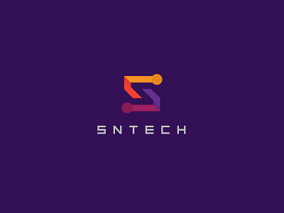 SN tech brandhalos code icon identity illustration letter logo mark n negative s technology