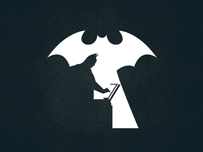 Batcave bat batman cave hero icon illustration mark minimal negative poster super technology
