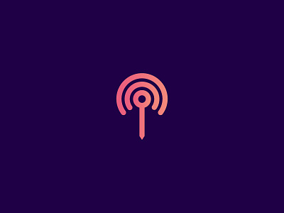 Pin Wifi brandhalos icon illustration logo mark tech technology wifi