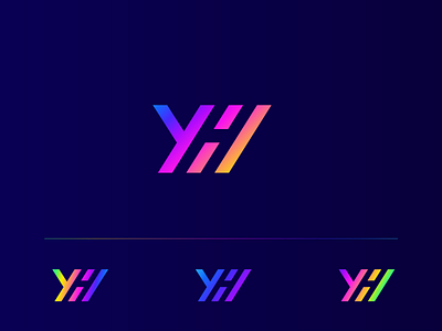 YH monogram brand h icon illustration logo mark minimal monogram negative typo y yh