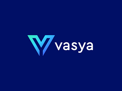 Vasya blue brand creative gradient identity illustration letter logo mark monogram negative y