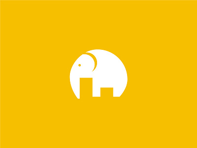 elephant /  F / City negative space logo design