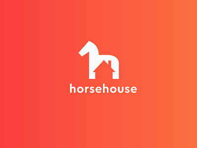 Horse house animal brandhalos building creative home horse house identity illustration logo mark negative