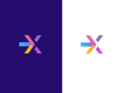 Xarrow arrow color consultancy forward gradient icon identity letter logo mark monogram mouse move palattecorner pointer sumesh tech logo typography x