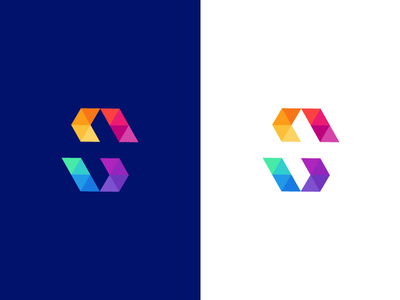 SN/Sonar logo abstract abstract colors icon identity letter logo mark modern money monogram n negative space percentage poly polygon s sn symmetry triangle typography