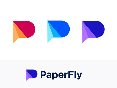 Paper fly bird brand clever flight fly flying icon identity illustration letter logo mark minimal office p packaging paper plane typography vector
