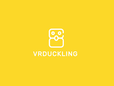 vrduklings /VR headset 2d abstract brand clean color concept creative cute duckling ducktales flat fun headset icon illustration logo minimal symbol vector virtual reality