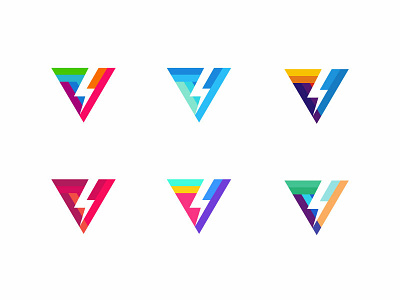 Volta brand clean colorfull concept creative design flat gradient icon identity illustration logo minimal monogram monogram letter mark v