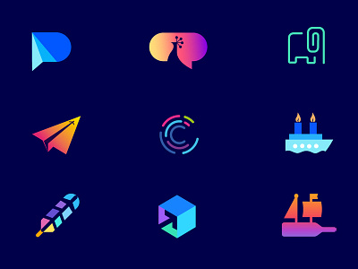 Logo Collection abstract animal branding design clever illustration smart visual colorful concept flat flat 2d geometric flight gradient gradient design identity design illuatration logo logo designer logo icon minimal negative space logo top 2018 top 9