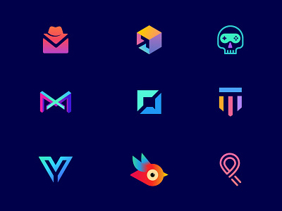 Logo Collection abstract brand and identity branding clever colourful concept creative creative design flat fun gradient icon logo identity design illustraion logo logo designer negative space smart logos top 2018 top 9