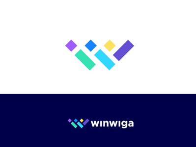 Winwiga cube logo designer best typography art abstract clean gradient top 9 trend 2019 colourfull letter w concept minimal vector creative mark icon identity illustration logo