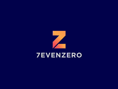Seven Zero abstract bar brand clever concept creative flat gradient icon identity illustration letter z logo mark minimal number orange pub vector zero