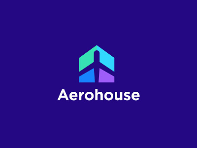 Aerohouse Logo clever concept creative flight gradient color colorfull home house stay icon identity illustration journey logo logo designer logo brand mark mark minimal flat abstract geomety negative space plane sumesh jose top 9 best modern trend travel vacation vector 2d illustration wings