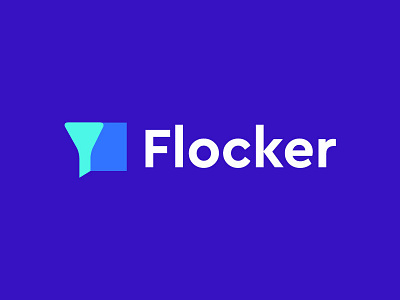 Flocker abstract build code connect connection data development digital file security file system filter geometric font logo designer modern program software sort startup tech technology