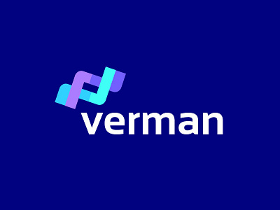 Verman abstract grid geometry blue purple ocean creative concept clever creative connect digital wave gradient colorful color icon illustration letter lettring logo logo 2d m mark mark icon symbol sumesh technology technology logo trend modern top 9 v