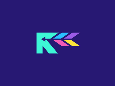 K abstract geometry grid add adding coding powerful arrow head brand branding icon mark creative concept clever smart gradient colorfull color icon identity illustration k letter lettering logo mark modern trend smart move negative space next forward moving shadow target task tasks time tool top 9