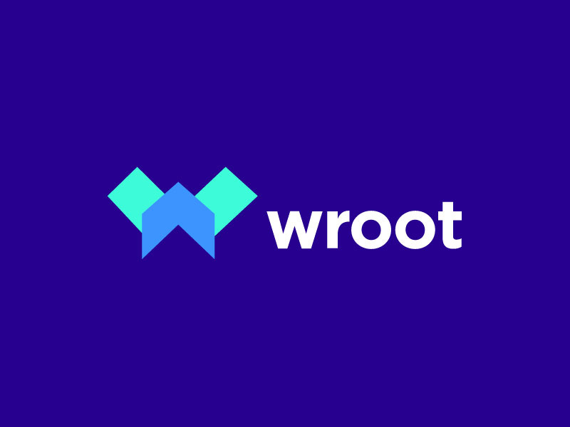 Wroot vector design sumesh jose geometric modern trending flat minimal abstract creative concept clever identity logo monogram letter mark letter w logo designer blue arrow uploads forward file monogram top 9 upload move