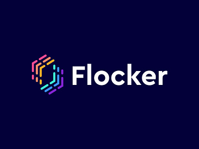 Flocker app blue colorfull gradient creative design file files filter flocker flow gradient icon identity illustration logo mark orange sorting sumesh vector